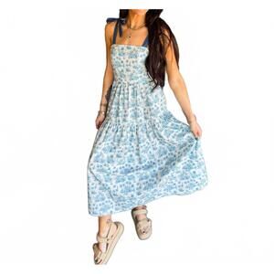 NEW SINCERELY OURS alexa dress in blue jungle toile